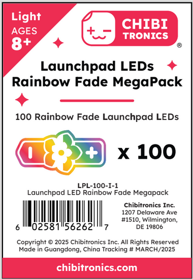 Chibitronics 6x Animierende Regenbogen-LED Aufkleber – Verblassen Langsam In Verschiedenen Farben