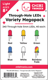 Through-hole LED Variety Megapack (240 LEDs)