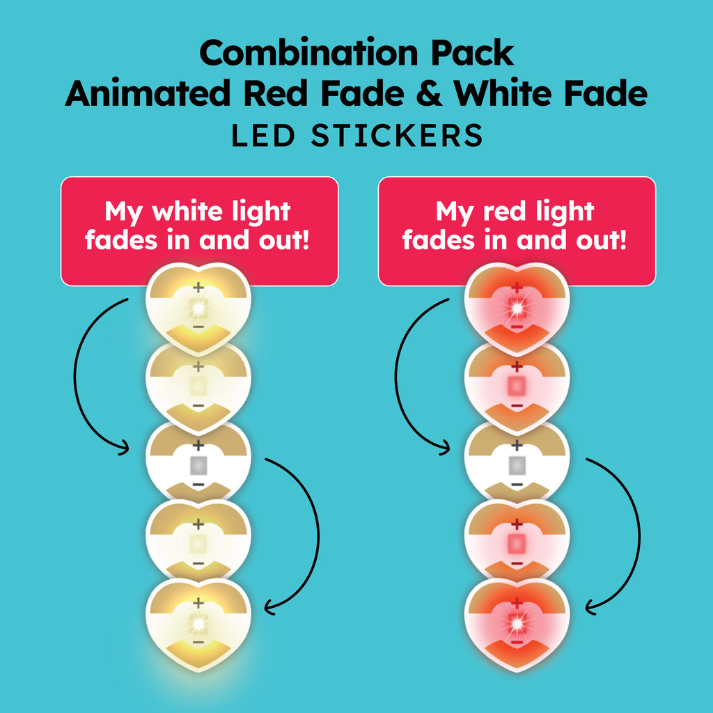 Red Led Sticker Animating Red/White Fade LED Stickers – Chibitronics Inc.