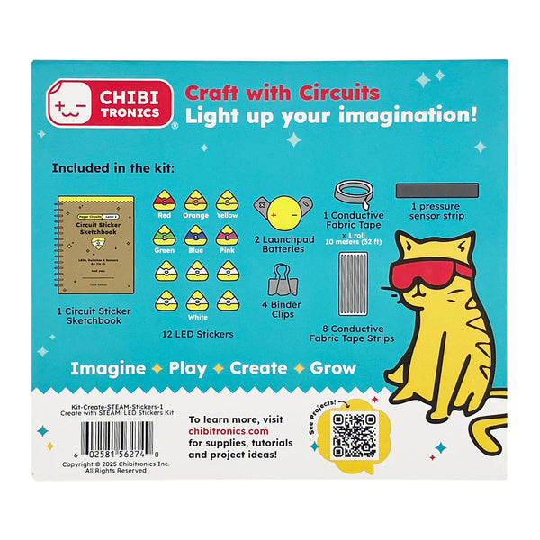 Steam Sticker Light Create with STEAM: LED Circuit Sticker Kit - LEVEL 2 – Chibitronics Inc.