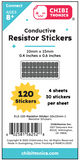 Preorder - Conductive Resistor Stickers - Regular Pack (120 Stickers)