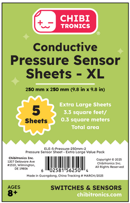 Preorder - Conductive Pressure Sensitive Sheets (XL Value Pack) - Conductive Plastic (Velostat/Linqstat) 5 XL Sheet Pack