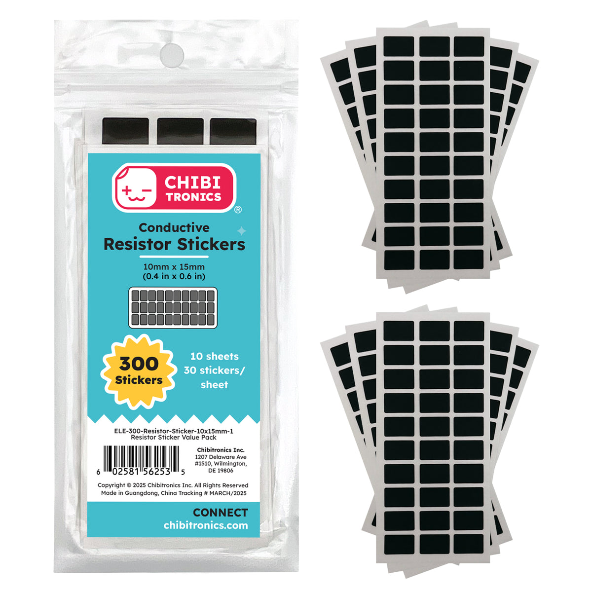 Sticker Transistor Conductive Resistor Stickers - Value Pack (300 Stickers) – Chibitronics ...