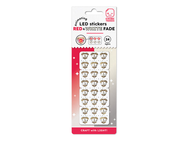 Animating Red/White Fade LED Stickers 24 pack