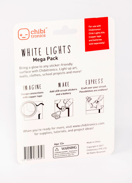 Monica Net Slagskib White MegaPack (30 LED stickers) – Chibitronics Inc.